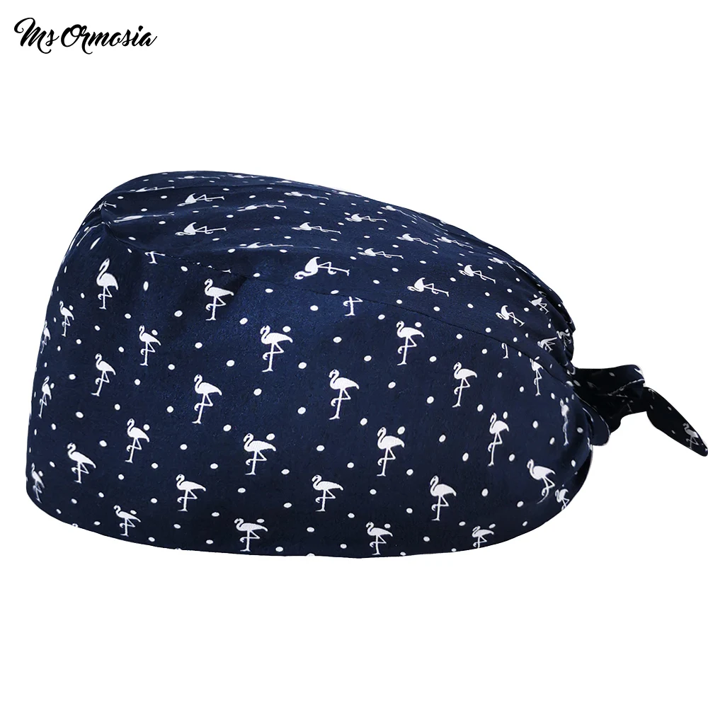 

Cartoon Print cap reusable Pet shop work scrub cap health workers Cleaning cap scrub hat Beauty salon Beautician cap Accessories