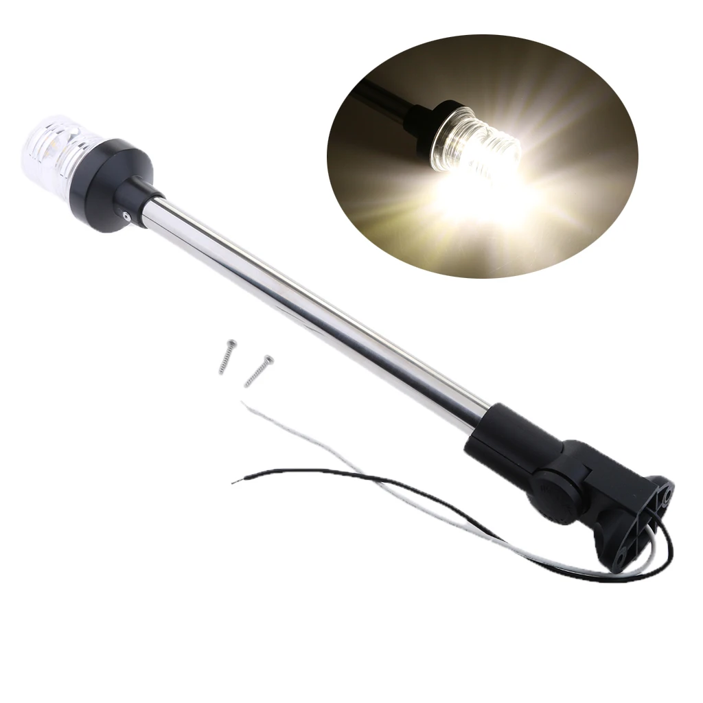 12V Pontoon Bright LED Navigation Stern Anchor Pole Light for Boats 16 Inch