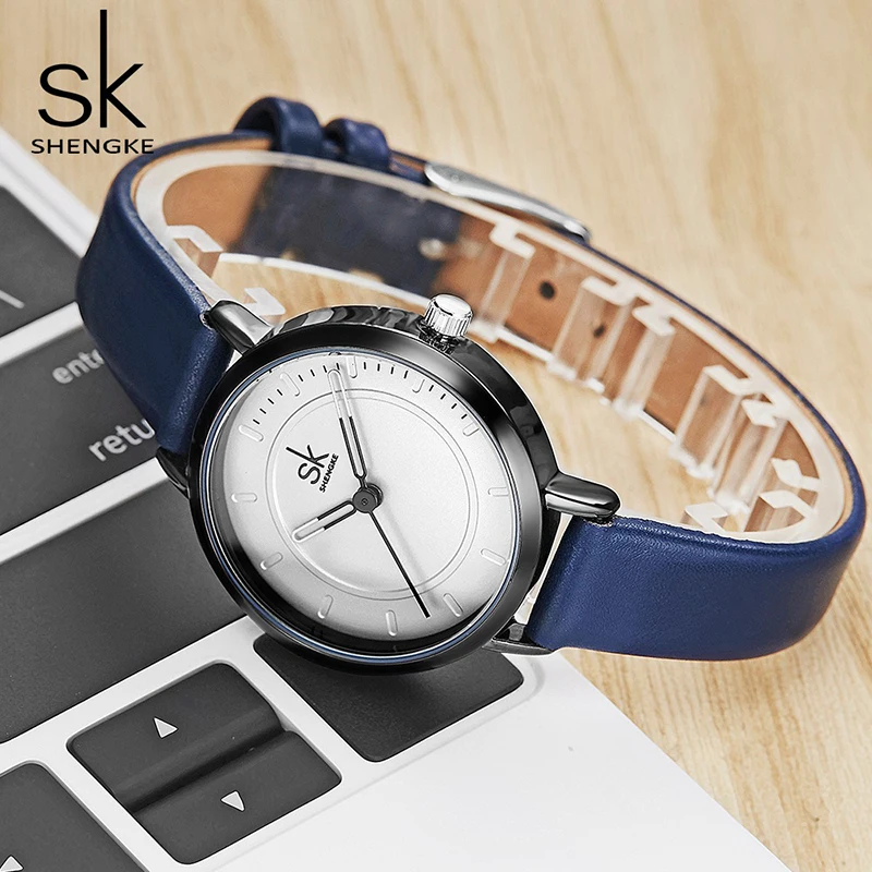 PANARS NEW Leather Couple watches Simple Elegant Blue Black Watch Band Valentine's Day present Quartz-Watch Clock Reloj pareja