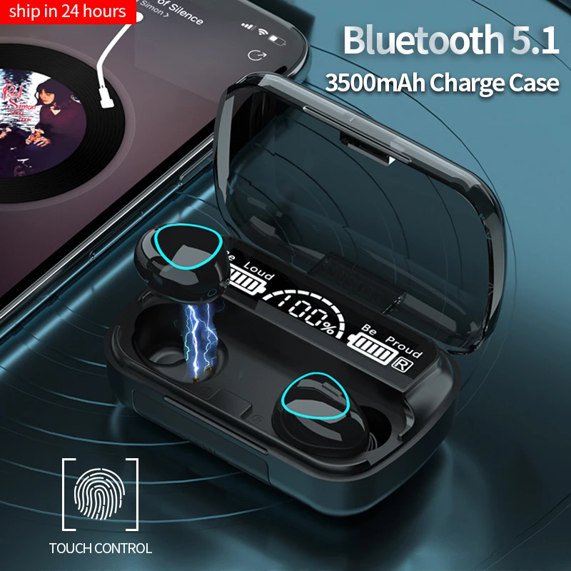 3500mAh Bluetooth TWS Wireless Headphones V5.1 Earphones Sports Earbuds 9D Stereo Waterproof Touch Control Headsets LED Display