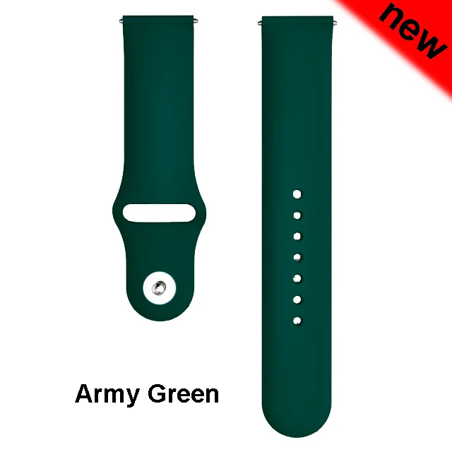 Gear S3 ремешок для samsung Galaxy watch 46 мм 42 мм/Active S2/спортивный мягкий силиконовый браслет Amazfit ремешок Bip 20 мм 22 мм ремешок для часов - Цвет ремешка: Army Green