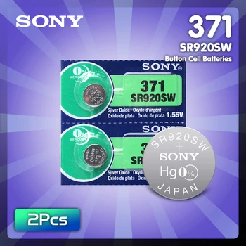 

2Pcs Sony 100% Original 370 AG6 371 SR920SW 920 1.55V Watch Battery SR920SW 371 Button Coin Cell Batteries MADE IN JAPAN