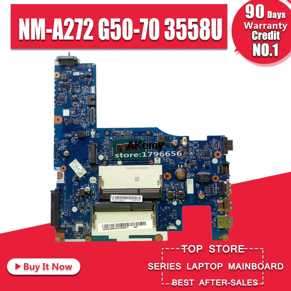 

G50-70 laptop Motherboard for Lenovo G50-70 G50-70M Z50-70 motherboard ACLU1/ACLU2 NM-A272 3558U CPU Test motherboard