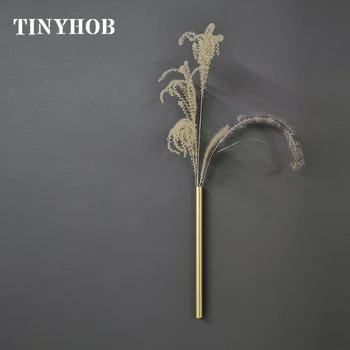 

Golden Wall Hanging Dried Flower Vase Brass Tube Vase Home Wedding Party Wall Decoration Container for Living Room Bedroom