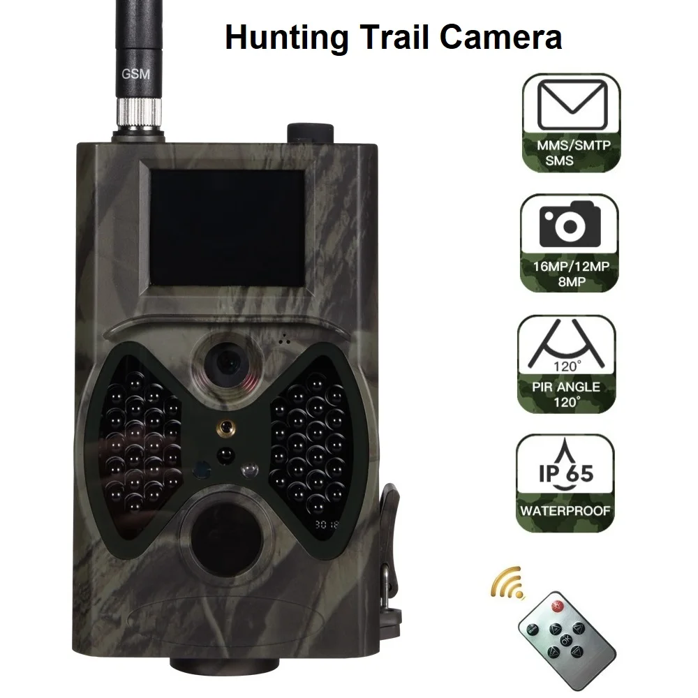 

Hunting Trail Camera 2G Celluar 16MP MMS SMTP SMS Email 1080P Wildlife Cameras IR Night Vision HC300M Wireless Surveillance