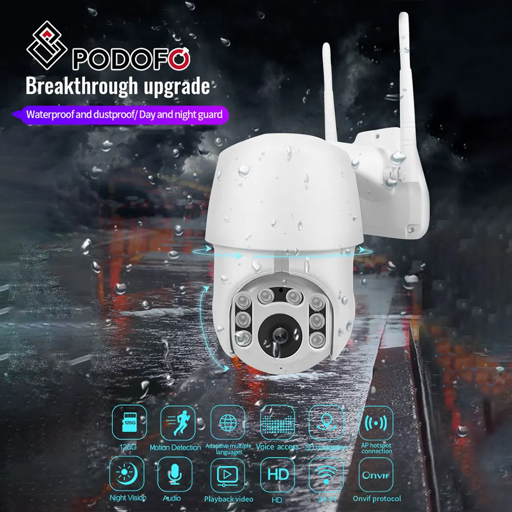 

PODOFO HD 1080P Wireless IP Camera Cloud storage Home Security Surveillance WI-FI Camera IR Night Vision CCTV Camera Out