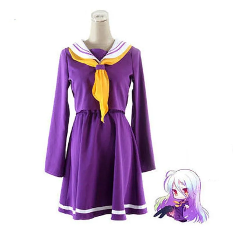 Нет игры нет жизни белый Широ Косплей Морской Костюм Школьная форма для девочек