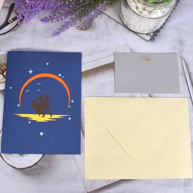 Cartes De Vœux Pop Up Pour La Saint Valentin Cartes D Anniversaire 3d Pour Femme Et Mari Invitations De Mariage Pour Mariee 10 Paquets Aliexpress