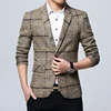 New Mens Blazers Slim Fit Suits for Men Business Formal Blazer Mens Wedding Suit Jackets Male Fashion Plaid Mens Blazer Jacket 3