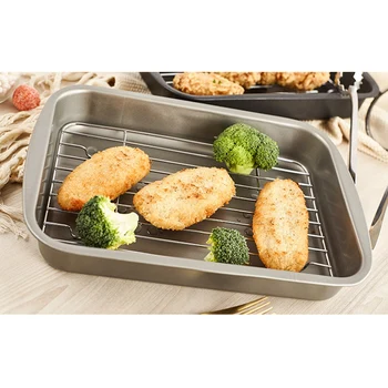 

Baking Tray with Removable Cooling Rack Set Baking Pan Sheet Used for Oven Non Sticky Baking Tray Bread Barbecue Mesh Rack Oil F