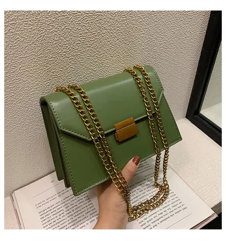 

Luxury women's bag 2019 new wave Korean version of the wild texture shoulder slung fashion personality chain small square bag