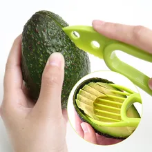 3 em 1 abacate slicer shea corer manteiga descascador de frutas cortador de polpa separador faca de plástico cozinha ferramentas vegetais casa acessório