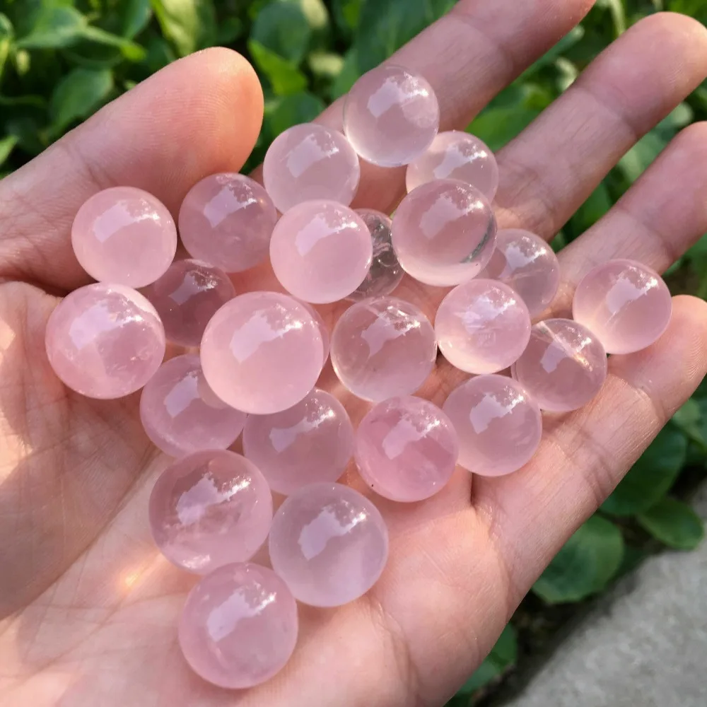 1kg wholesale Natural pink rose quartz stone Tiny ball quartz crystal sphere healing crystals as gift