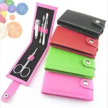 Профессиональный набор 4 в 1 из углеродистой стали для маникюра, педикюра, набор щипчики для ухода за ногтями, мини карманный размер, ножницы для ногтей, пинцет