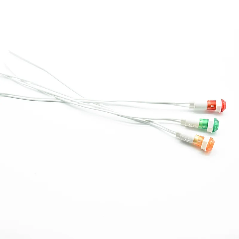 Signal Lamp 5Pcs Panel Mounting Neon Indicator Red Green Yellow Lights 380V 220V 12V/24V DC XD 10mm Pilot Guiding