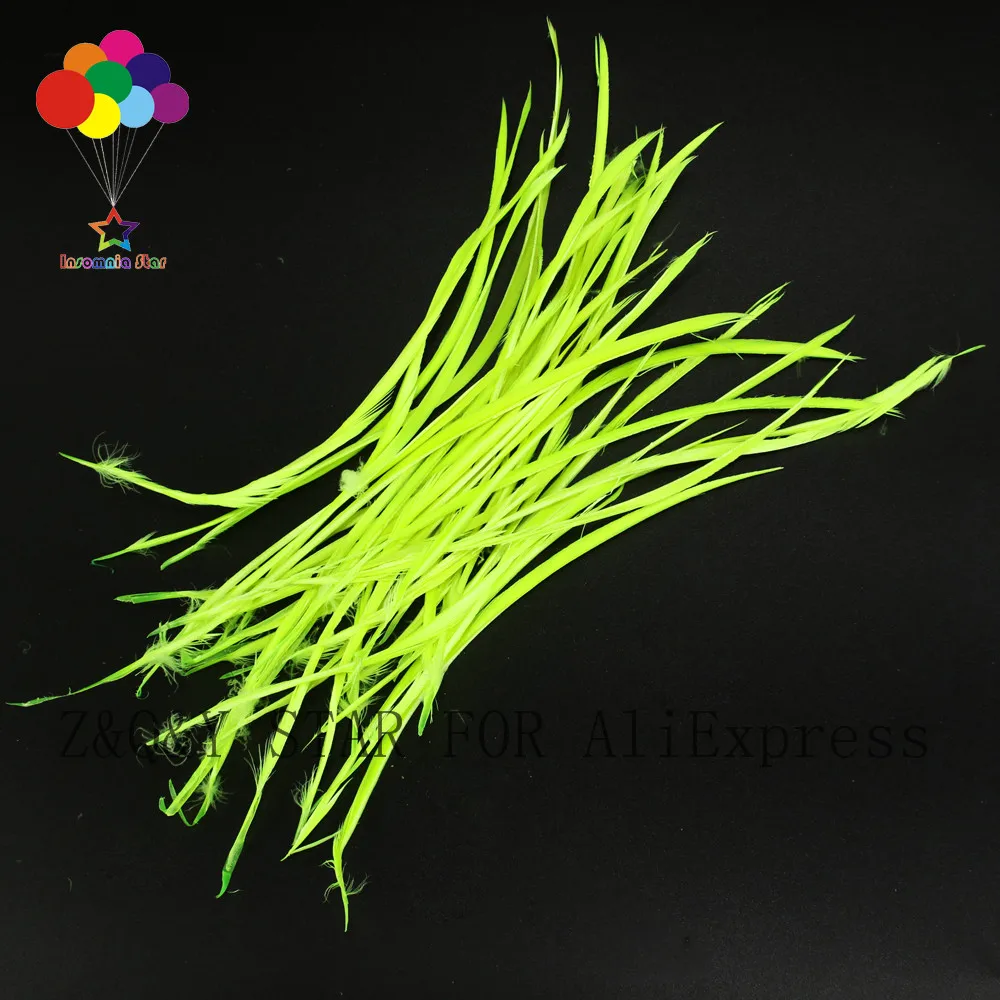 50-200 natural goose feathers 15-20CM dyed fluorescent green DIY craft  jewelry clothing feathers