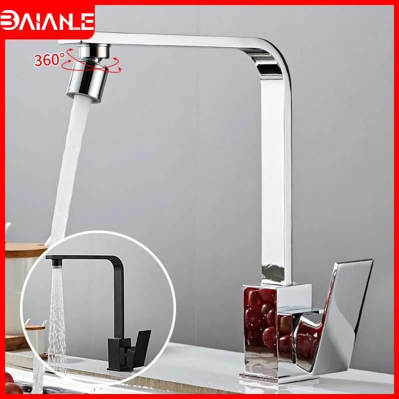 Смесители для кухни из черной латуни 2 режима работы смеситель кухонной раковины