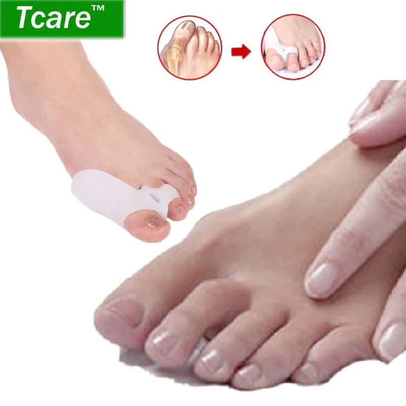 

Tcare 1Pair Silicone Gel foot finger Two Hole Toe Separator Thumb Valgus Protector Bunion adjuster Hallux Valgus Guard feet care