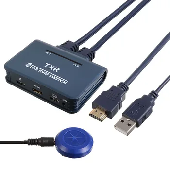 

2 Port USB KVM Switch Box HDMI VGA Splitter Box with Extension Cable 2PCs Sharing Port 4Kx2K KVM Switcher For Monitor PC Laptop
