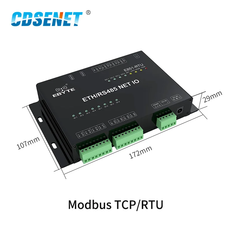 Ethernet RS485 12 Way Network IO Controller Modbus TCP RTU Analog Digital Input Relay Output Master 2