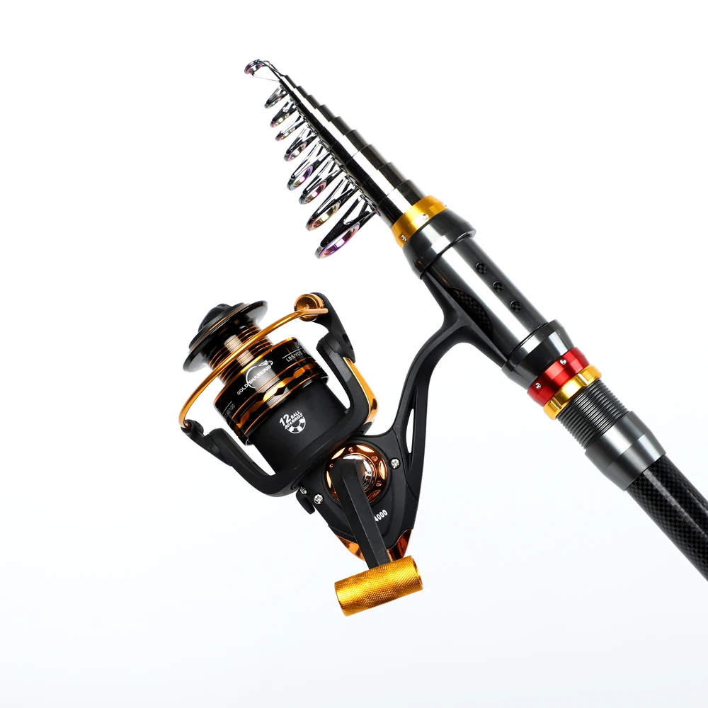 Spinning Fishing Rod Travel Sea Pole 1.8m 2.1m 2.4m 2.7m 3.0m 3.3m 3.6m Carbon Telescopic Fishing Rod and reel combo set Shimano