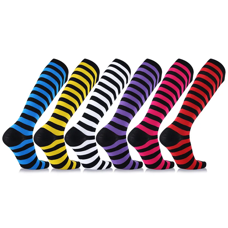 

6Color Compression Socks Women Men Best Running Athletic Outdoor Sports Crossfit Flight Travel Nurses Running Athletic Socks