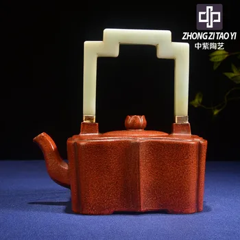 

In Purple Yixing The Qing Dynasty The Cultural Revolution Kettle Old Dark-red Enameled Pottery Teapot Taiwan Backflow Imitate