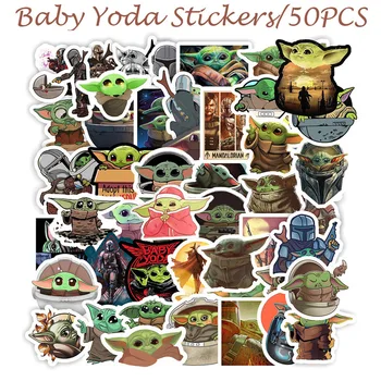 

50PCS Baby Yoda Sticker The Mandalorian Stickers for Laptop Skateboard Home Decoration Car Scooter Decal