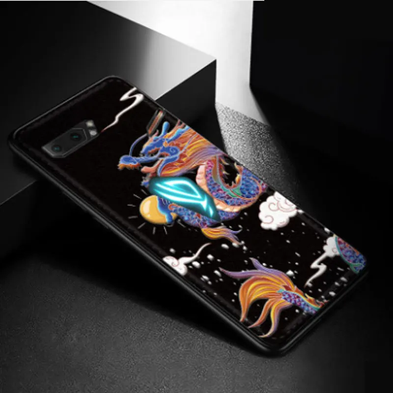 Чехол для Asus Rog Phone 2 Phone2 чехол 3D тиснение кожа мягкая задняя крышка для Asus Rog Phone II ZS660KL чехол силиконовый чехол Rog2