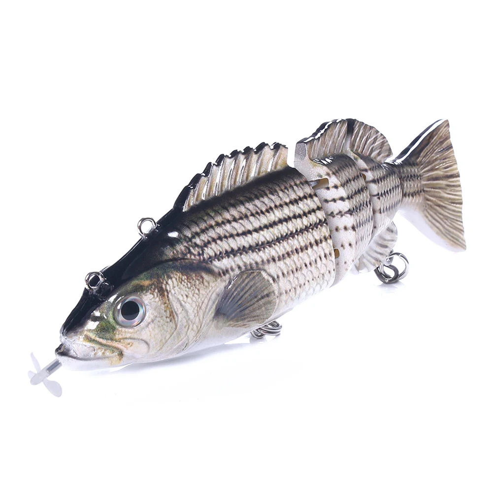 Segmentos de Natação Wobblers para 4 Robótico Elétrico Natação Pesca Iscas Usb Recarregável Piscando Led Luz Isca 10 Iscas artificiais