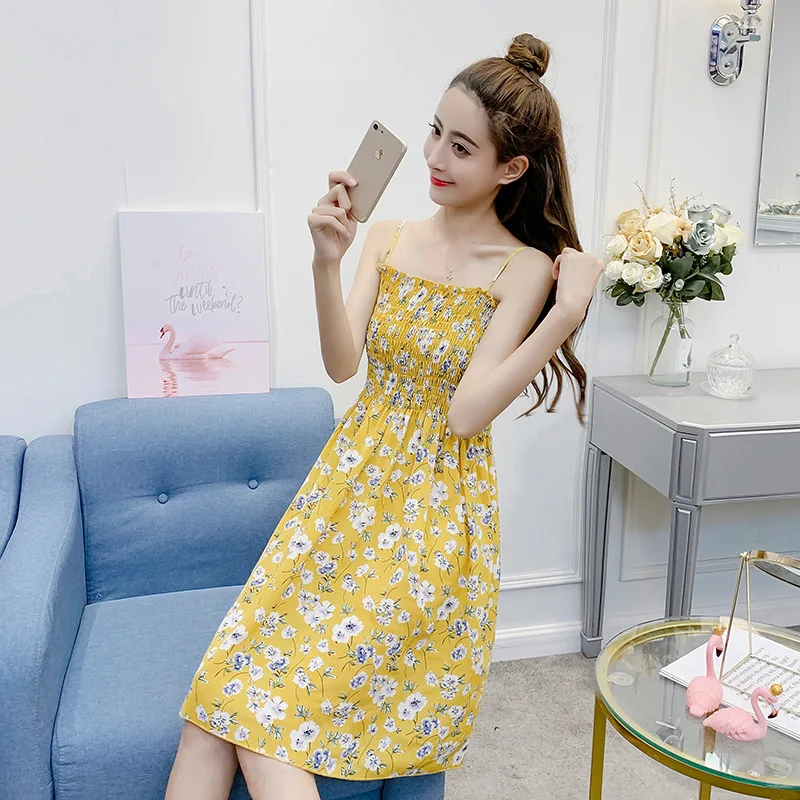 Летнее платье 2019womens без рукавов с открытой спиной сексуальное платье средней длины Женская богемная повседневная одежда сарафан шифоновое пляжное богемное летнее платье - Цвет: 3