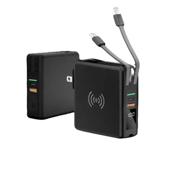 

mobile phone USB type-C 10000mAh power bank mobile charger new design qi wireless power bank