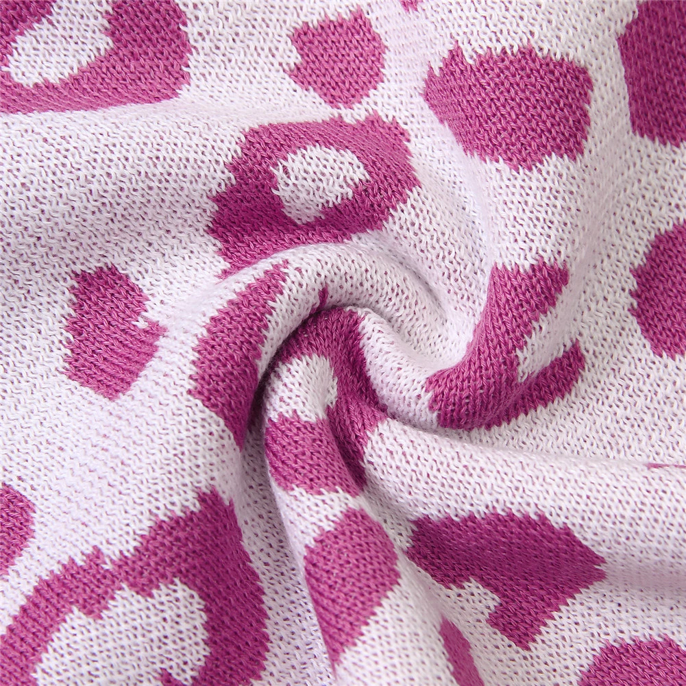 Новинка года; сезон осень-зима; Одежда для новорожденных мальчиков и девочек; вязаный свитер; комбинезон с леопардовым принтом; одежда для детей 0-18 месяцев