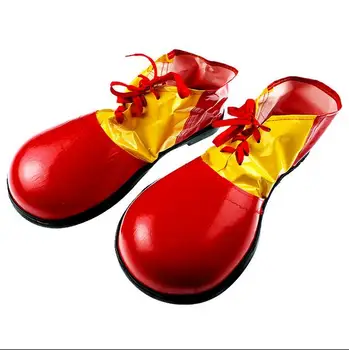 

Masquerade party supplies clown clothing the jester HALLOWEEN Cosplay performance wear accessories clown shoes pvc square grid #