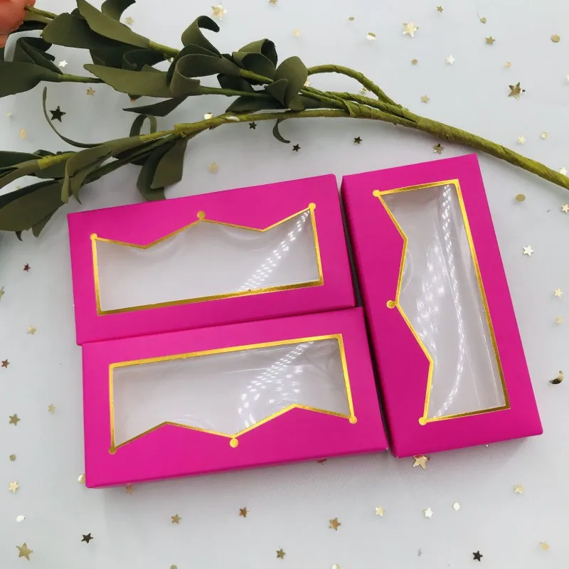 Empty pink crown box with 25mm 27mm eyelashes