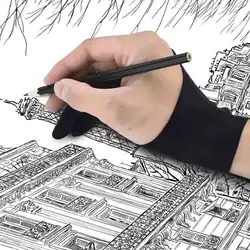 Перчатка художника для рисования черный 2 пальца живопись цифровой планшет перчатка для письма для художественных студентов любителей