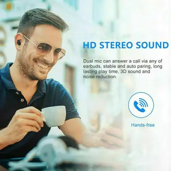 

Wireless Earphones TWS Bluetooth 5.0 Mini Earbuds Stereo LED Cancelling Earbud Waterproof Noise Power Display In Bass Sport T6N0