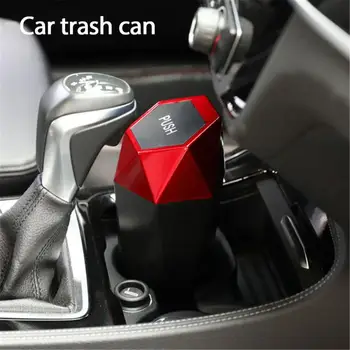 

Car Trash Car Dustbin Diamond Design Leakproof Vehicle Trash Bin Mini Garbage Bin Can with Lid For Automotive Car & Home