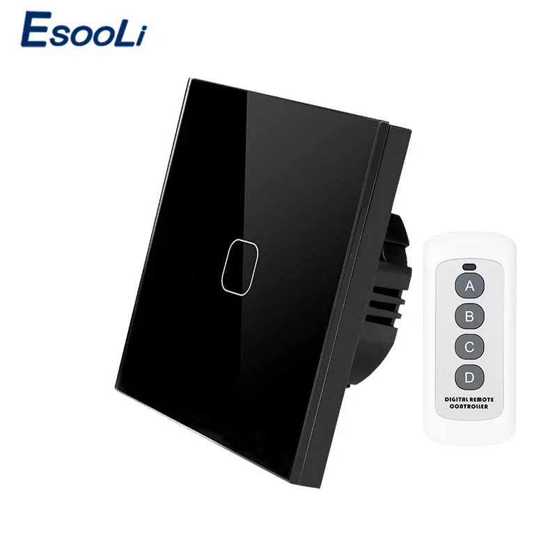 Esooli сенсорный выключатель 1 2 банды 1 способ беспроводной пульт дистанционного управления светодиодный индикатор-переключатель для RF433 умный дом сенсорный переключатель