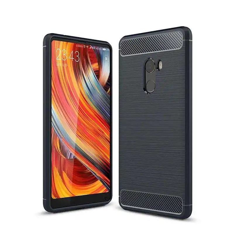 Mokoe mi модный Ударопрочный Мягкий силиконовый для Xiaomi mi Mix 2 Чехол для Xiaomi mi x2, чехол для телефона - Цвет: Navy Blue