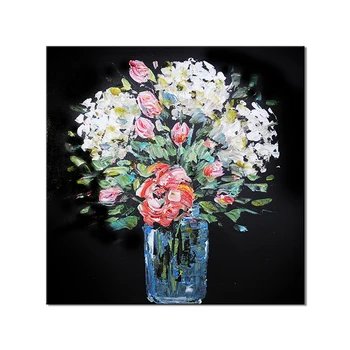 

Nordic Flowers Handmade Oil Paint wall Art Painting Pure Hand-painted Decoration for Living Room Canvas Painting