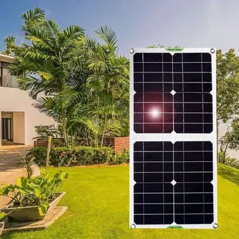 

100W 12V5V Foldable 2 USB Solar Panel for Cell Phone Tablet Computer R9CB