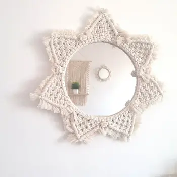 

Handmade Macrame Hanging Boho Fringe Round Decorative for Apartment Living Room Bedroom Baby Nursery Home Decor