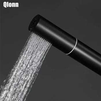 

32*180mm Bathroom Brass Round Hand Shower 2 Styles Black Chrome 2 Function Shower Hand Hold Rainfall Jet