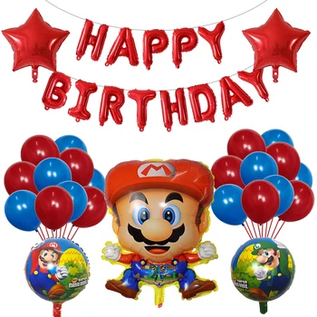 

38pcs Super Mario Balloons 30 inch Number Balloons Boy Girl Birthday Party Mario Luigi Bros Mylar Balloon Decoration Kids Toys