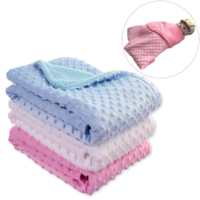Baby Blanket & Swaddling Newborn Thermal Soft Fleece Blanket Winter Solid Bedding Set Cotton Quilt  Infant Bedding Swaddle Wrap 1