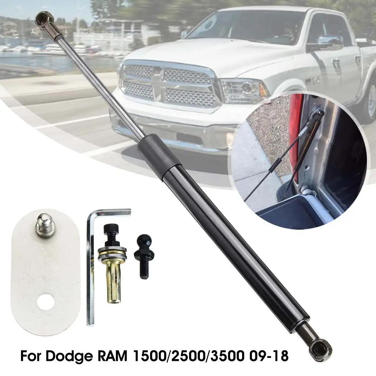 

1Set Rear Trunk Tail Gate Supports Strut Rod Arm Shocks Strut Bars Damper For Dodge RAM 1500 2500 3500 Pickup 2009-2018 DZ43301