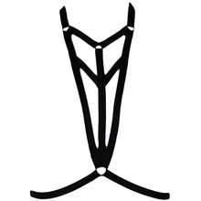 Black Neck Body Harness Belt Pastel Goth Cage Bra Women Body Cage Bondage Sexy Lingerie Punk Rave Edgy Open Chest Harness Bra