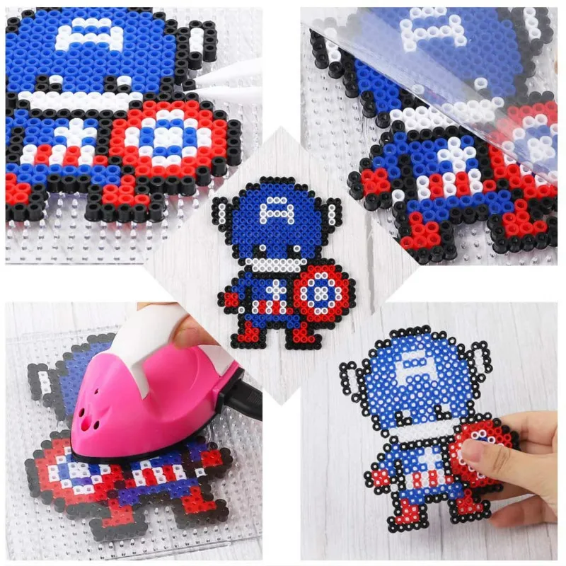 JINLETONG Hama Beads 5mm Kit 2600pcs jigsaw puzzle Fuse Beads Set, 4 Big Pegboards, 2 Ironing Paper 2Pcs Tweezers Christmas Gift