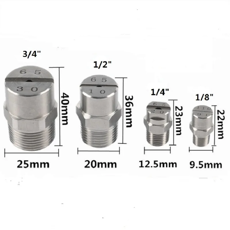 1/4" Stainless Steel Vee Jet Industrial Fan Flat Spray Nozzle,HVV H-U Jet Flat Fan Spray Nozzle,car washing, Spray Tip 6